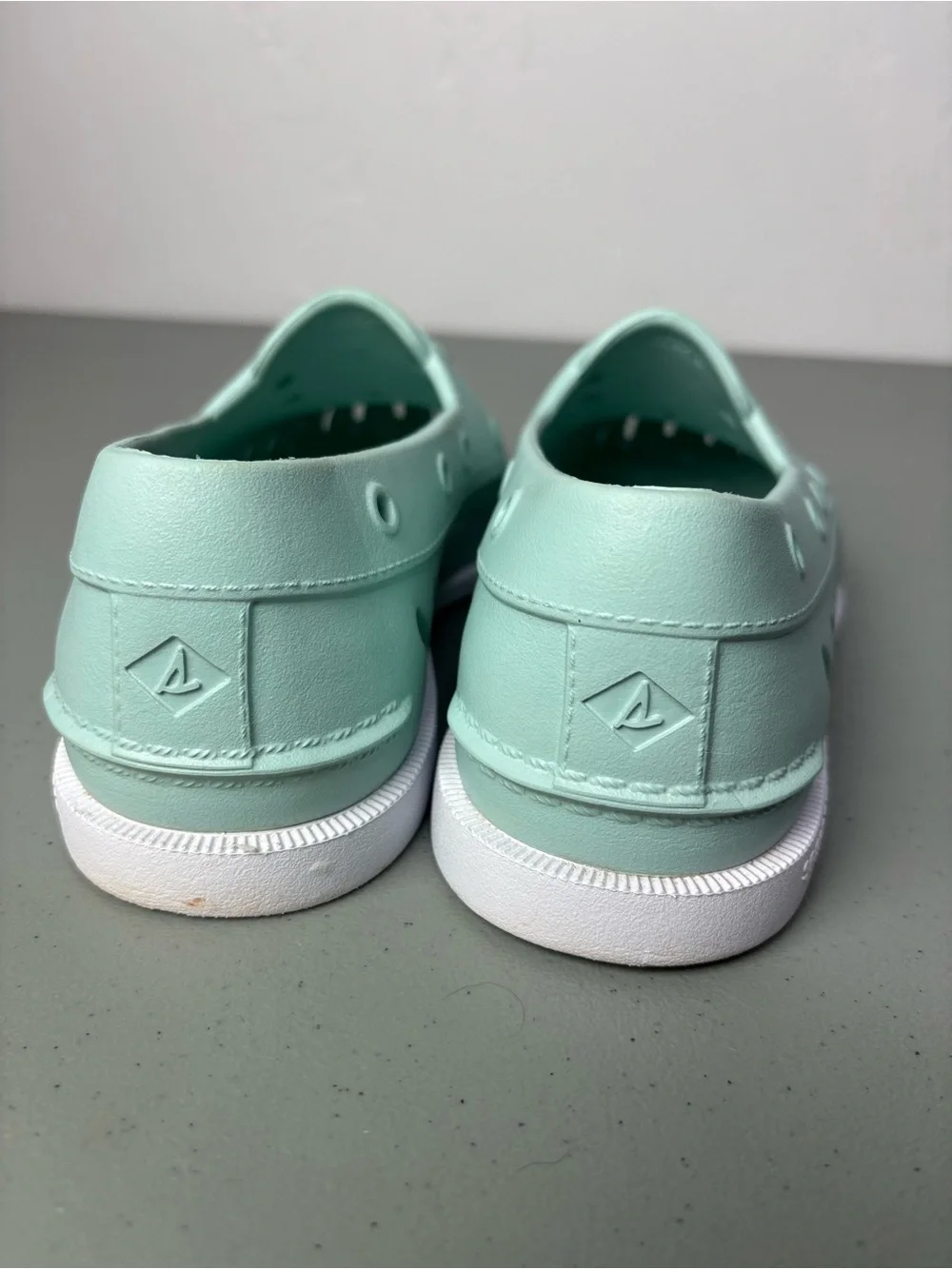 Sperry Original Float Boat Shoes Seafoam Green/Blue Men's 7 Rubber Slip On